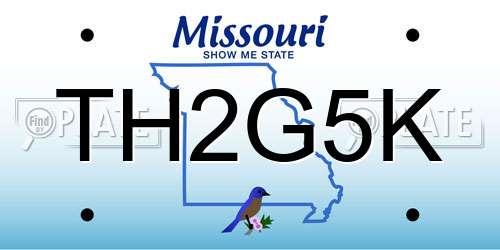 TH2G5K Missouri License Plate