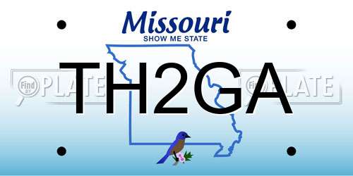 TH2GA Missouri License Plate