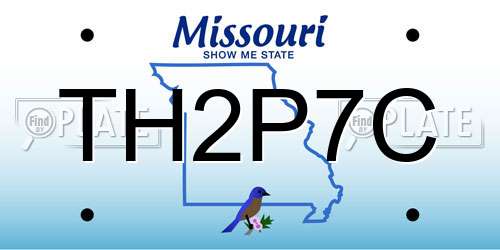TH2P7C Missouri License Plate