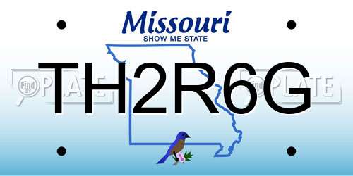 TH2R6G Missouri License Plate