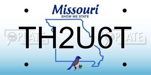 TH2U6T Missouri License Plate