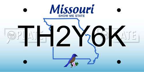 TH2Y6K Missouri License Plate