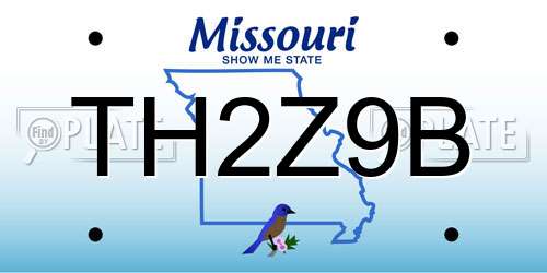 TH2Z9B Missouri License Plate