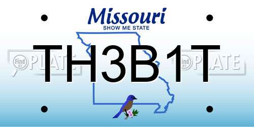 TH3B1T Missouri License Plate
