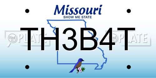 TH3B4T Missouri License Plate