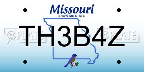 TH3B4Z Missouri License Plate