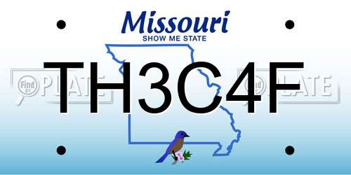 TH3C4F Missouri License Plate