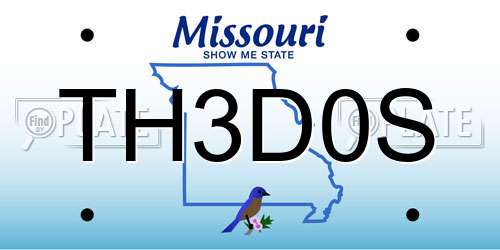 TH3D0S Missouri License Plate
