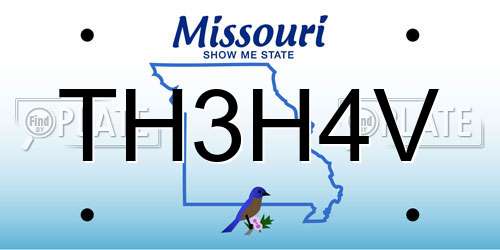 TH3H4V Missouri License Plate