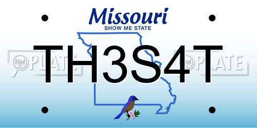 TH3S4T Missouri License Plate