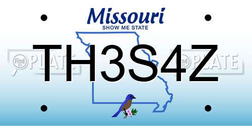 TH3S4Z Missouri License Plate