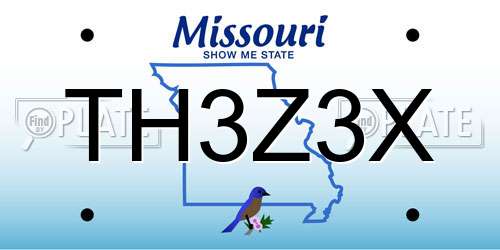TH3Z3X Missouri License Plate