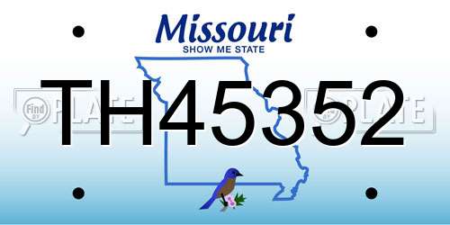 TH45352 Missouri License Plate