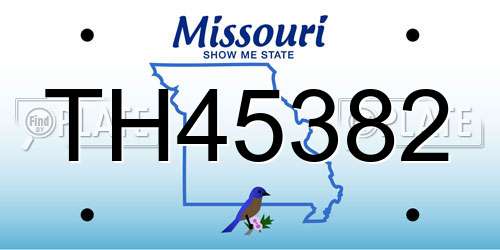 TH45382 Missouri License Plate