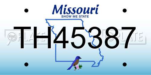 TH45387 Missouri License Plate