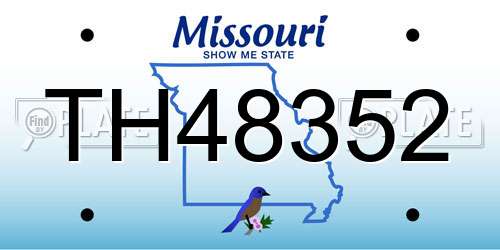 TH48352 Missouri License Plate