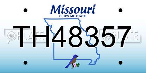 TH48357 Missouri License Plate