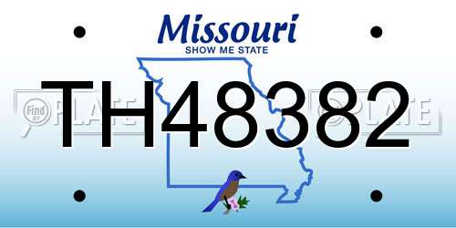 TH48382 Missouri License Plate