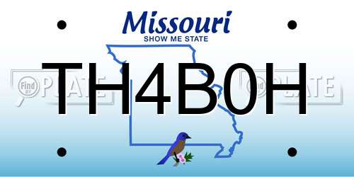TH4B0H Missouri License Plate