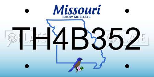 TH4B352 Missouri License Plate