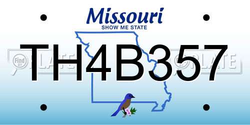 TH4B357 Missouri License Plate