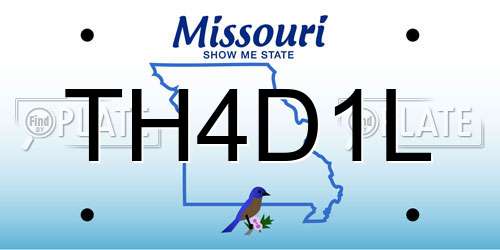 TH4D1L Missouri License Plate