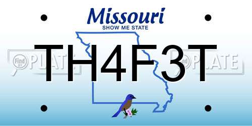 TH4F3T Missouri License Plate