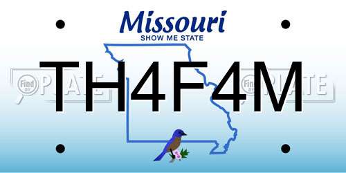 TH4F4M Missouri License Plate