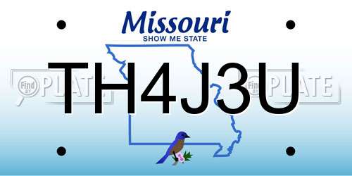 TH4J3U Missouri License Plate