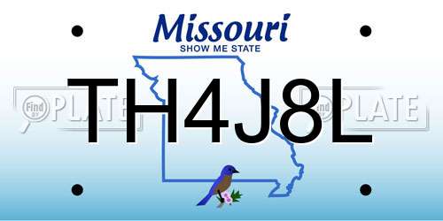 TH4J8L Missouri License Plate