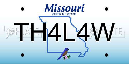 TH4L4W Missouri License Plate