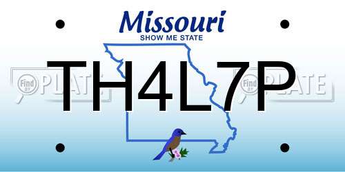 TH4L7P Missouri License Plate