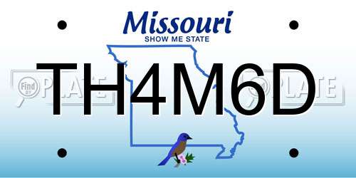 TH4M6D Missouri License Plate