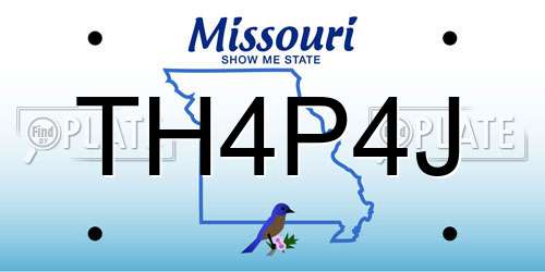 TH4P4J Missouri License Plate