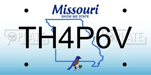 TH4P6V Missouri License Plate