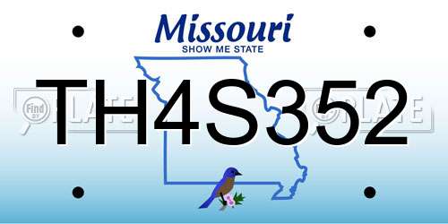 TH4S352 Missouri License Plate