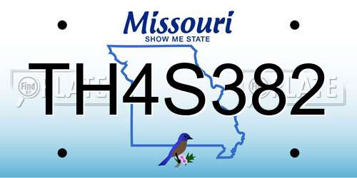 TH4S382 Missouri License Plate