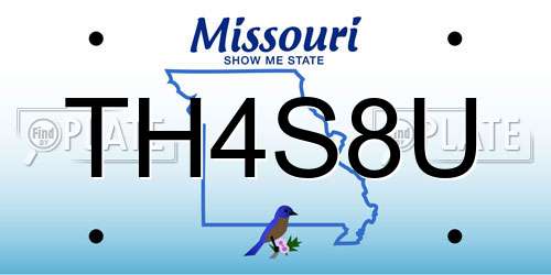 TH4S8U Missouri License Plate