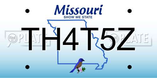 TH4T5Z Missouri License Plate