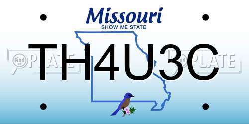 TH4U3C Missouri License Plate