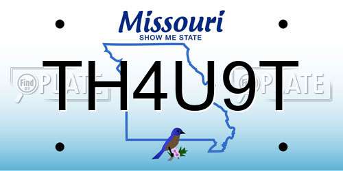 TH4U9T Missouri License Plate