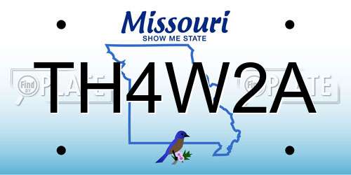 TH4W2A Missouri License Plate
