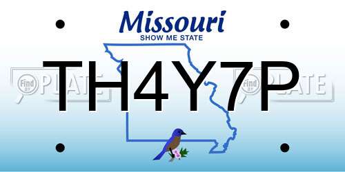 TH4Y7P Missouri License Plate