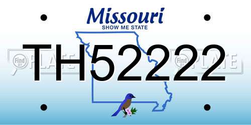 TH52222 Missouri License Plate