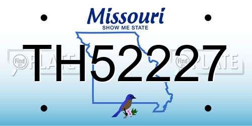 TH52227 Missouri License Plate