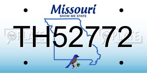 TH52772 Missouri License Plate
