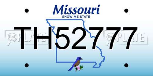 TH52777 Missouri License Plate