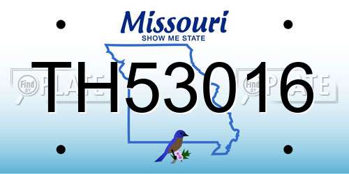 TH53016 Missouri License Plate
