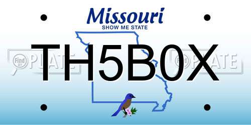 TH5B0X Missouri License Plate