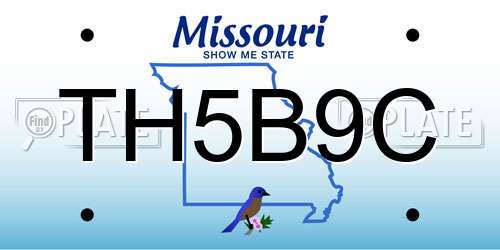 TH5B9C Missouri License Plate